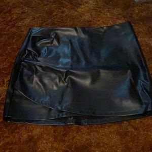 A black leather skirt